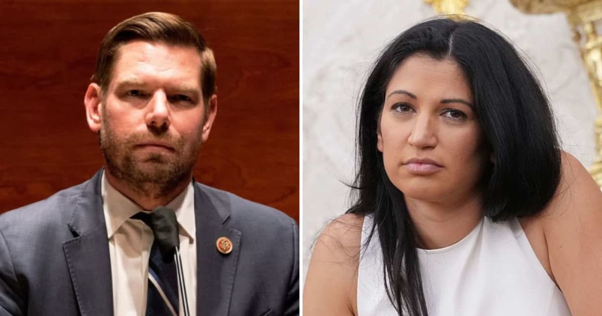 Eric Swalwell and Katie Miller, then known as Katie Waldman, reportedly dated before she met senior Trump official Stephen Miller (Getty Images)