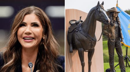 Kristi Noem attends her statue unveiling without husband Bryon amid divorce claims