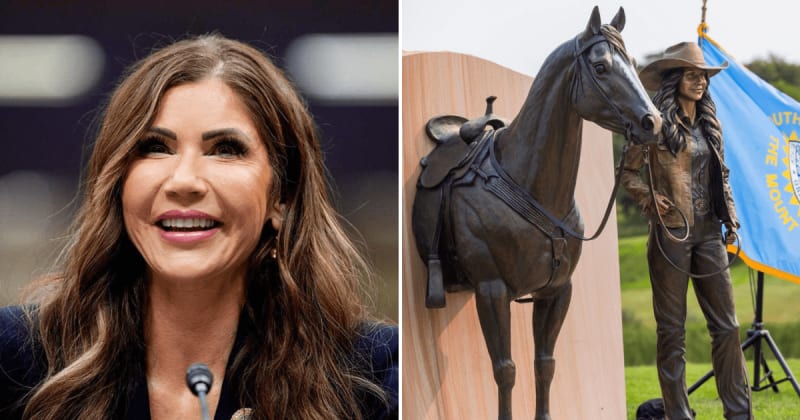 Kristi Noem attends her statue unveiling without husband Bryon amid divorce claims