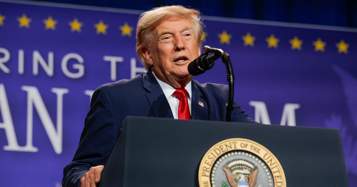 President Donald Trump delivers remarks during an event at Red Rock Casino Resort and Spa on August 05, 2026 in Las Vegas, Nevada. (Getty Images)