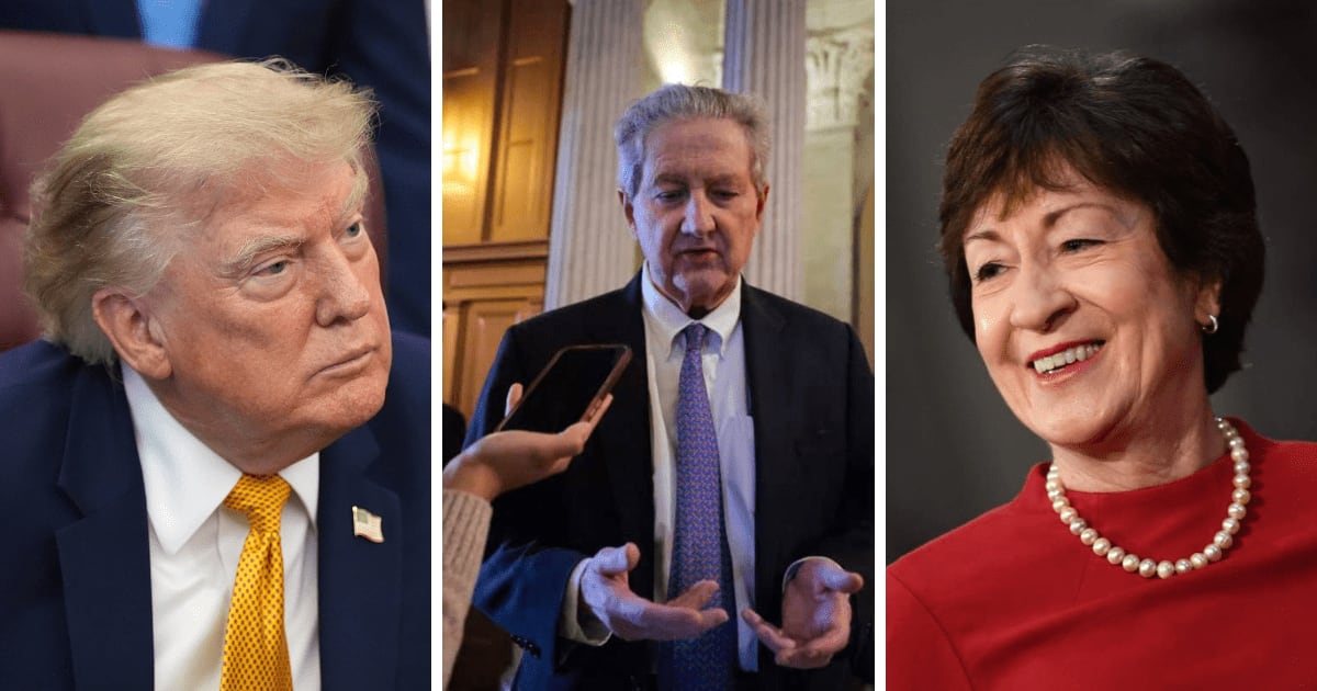 Sen Susan Collins opposed President Donald Trump's grant plan, while Sen John Kennedy backed it (AP Photo, Getty Images)