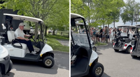 Video shows Trump receiving a hero’s welcome from LIV Golf spectators in New Jersey