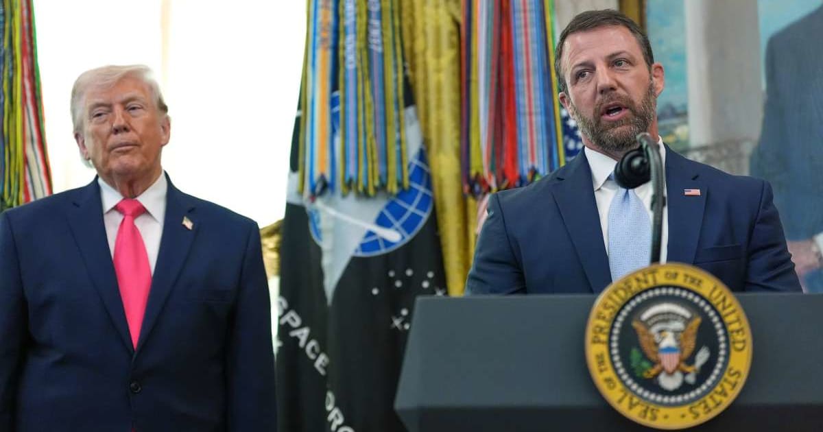 According to people familiar with the matter, President Donald Trump has privately soured on Homeland Security Secretary Markwayne Mullin, viewing him as 'weak and off message' (AP Photo)
