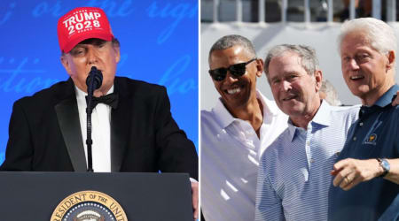 Trump goes unmentioned but not overlooked as Clinton, Bush and Obama pen essays on US presidents