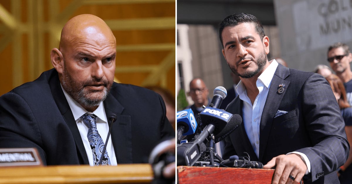 Democratic Sen John Fetterman said Michigan Senate nominee Abdul El-Sayed's continued alliance with Hasan Piker could hurt Democrats in Michigan's pivotal Senate race (AP Photos)