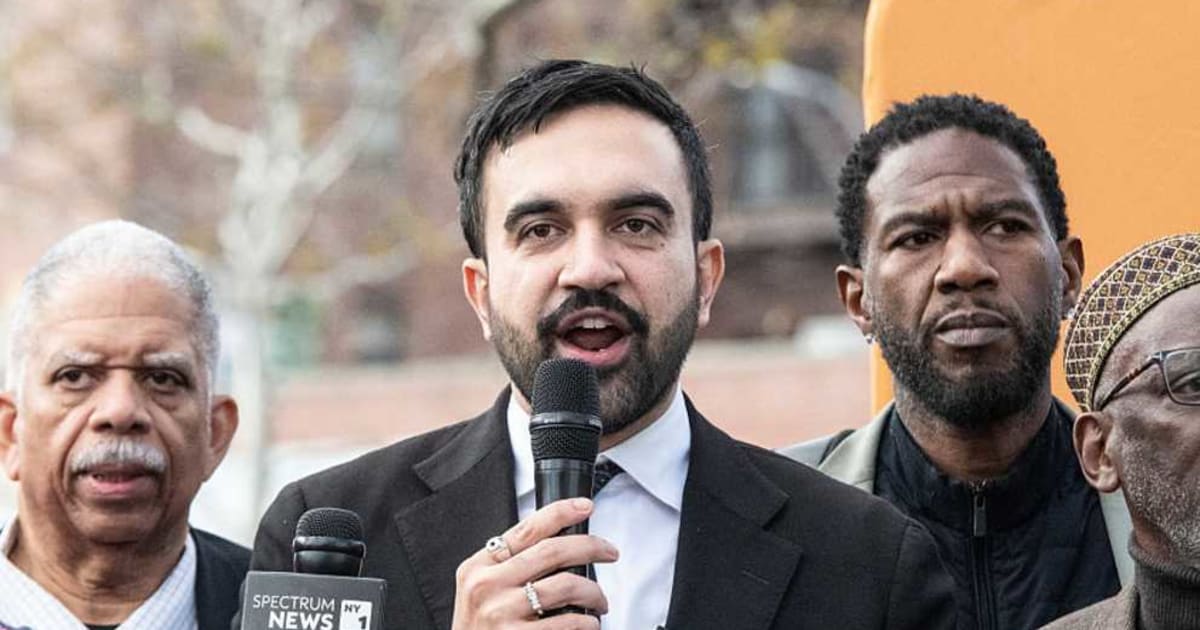 Zohran Mamdani speaks during a campaign event with New York City elected officials on November 1, 2025, in the Queens borough of New York City (Getty Images)