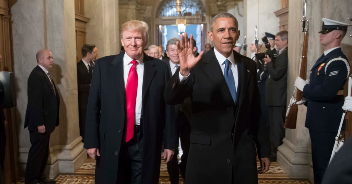 Former President Barack Obama poked fun at President Donald Trump while revisiting a recreation of his old Oval Office, pointing out the one thing missing (Getty Images)