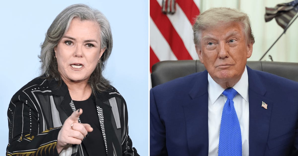 Rosie O’Donnell joked that she recently told her children she was 're-famous' and suggested President Donald Trump’s repeated attacks had unexpectedly boosted her career and personal life (AP Photos)