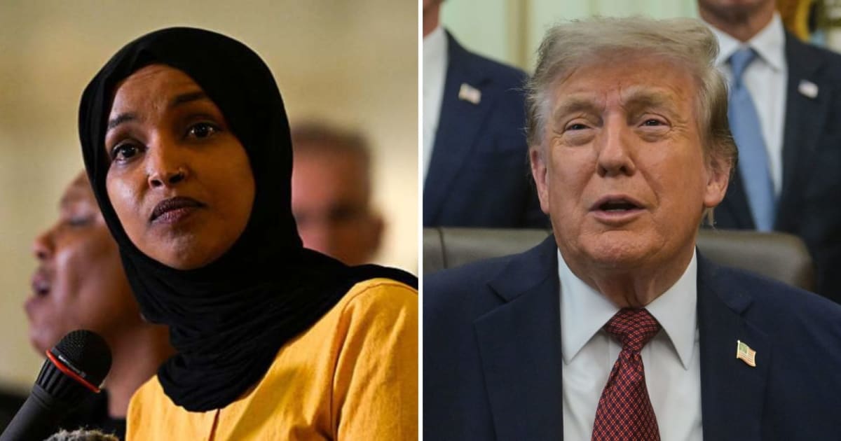 A Richfield police officer questioned an agent outside Ilhan Omar's town hall after finding the vehicle's license plates were registered to another car (Getty Images, AP Photo)