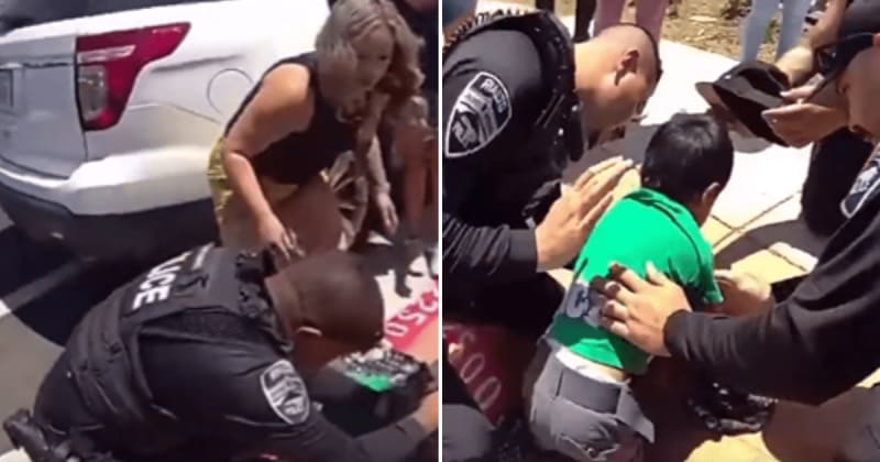 Terrifying moments unfold as cops rush to save choking 3-year-old in intense video