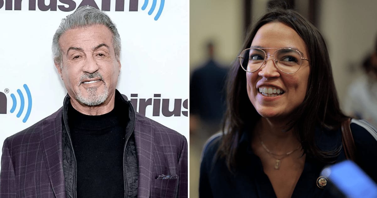 A social media rumor claims  Sylvester Stallone called Alexandria Ocasio-Cortez a "high school girl" (Getty Images)