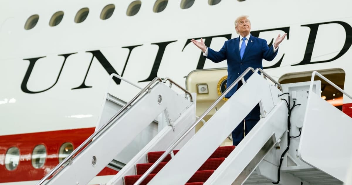 Trump had initially traveled aboard the Boeing 747-8 gifted by Qatar, which was being prepared for use as Air Force One (Getty Images)