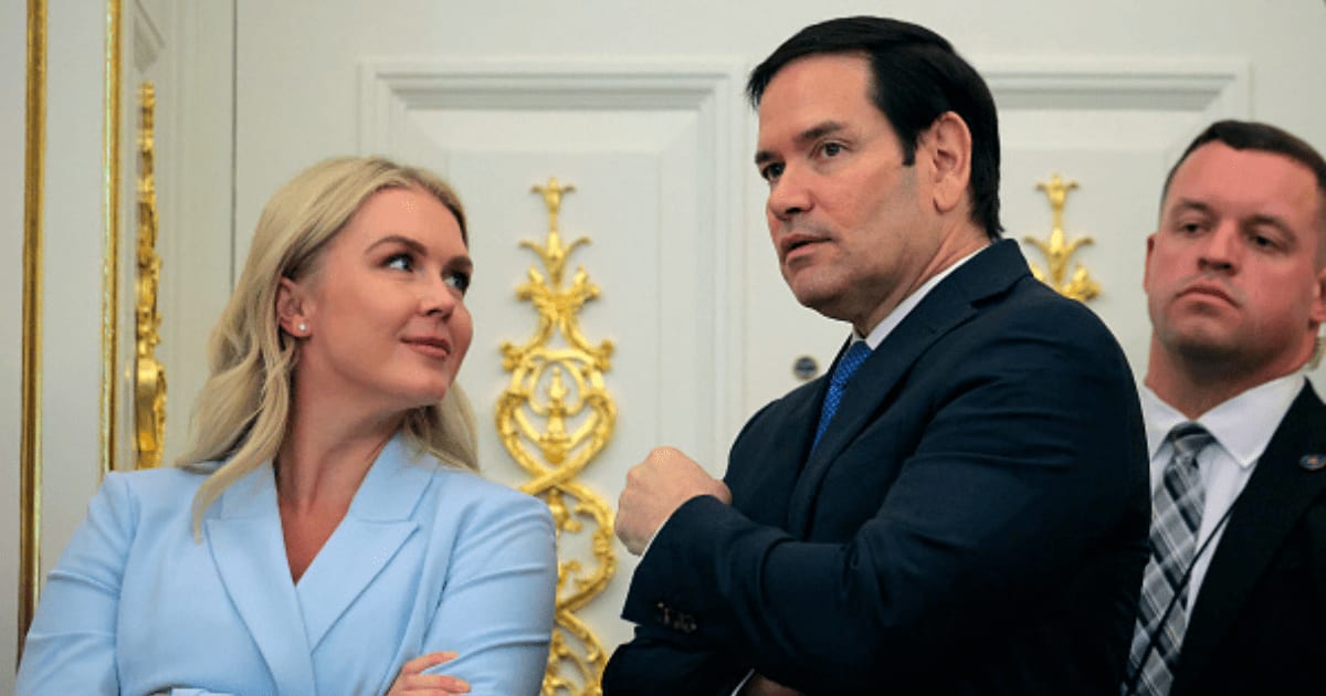 Karoline Leavitt reposted a clip from Marco and Jeanette Rubio's recent podcast interview before announcing her exit as White House press secretary (Getty Images)