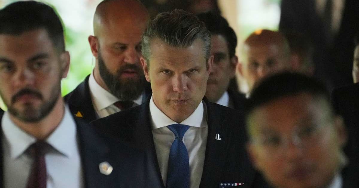 US Secretary of Defense Pete Hegsethsaid that he tries to provide everything possible to deployed sailors and is more grateful for those who are on extended deployment. (AP Photo/Achmad Ibrahim)
