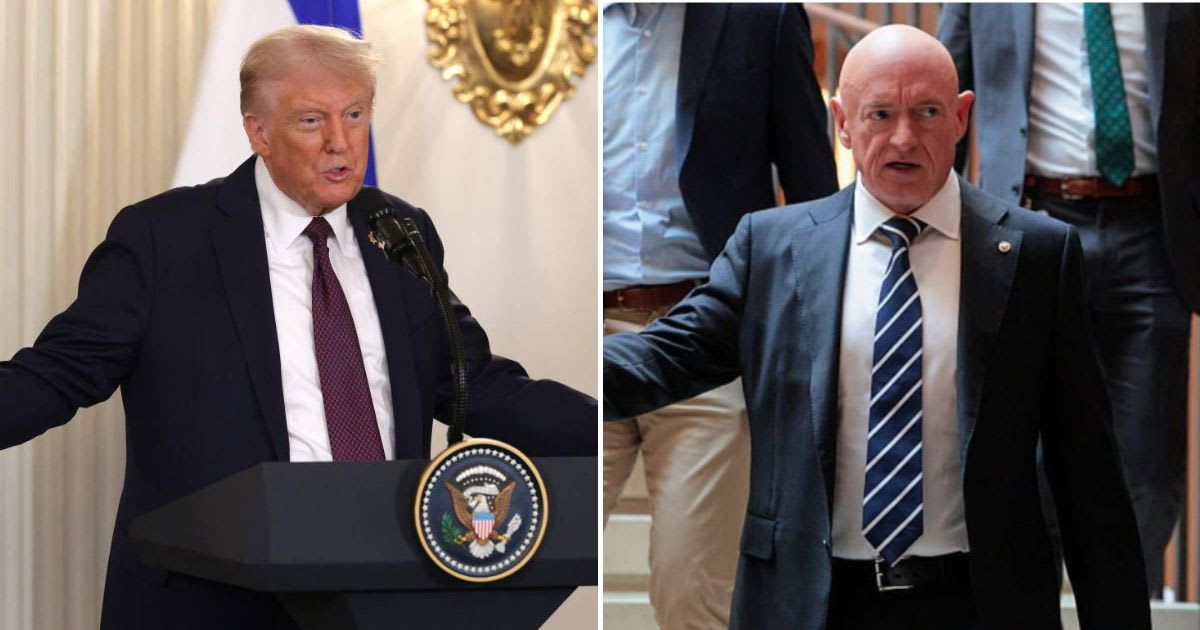 Democratic Senator Mark Kelly questioned President Donald Trump's qualifications to determine which systems should be used to launch jets (Getty Images)