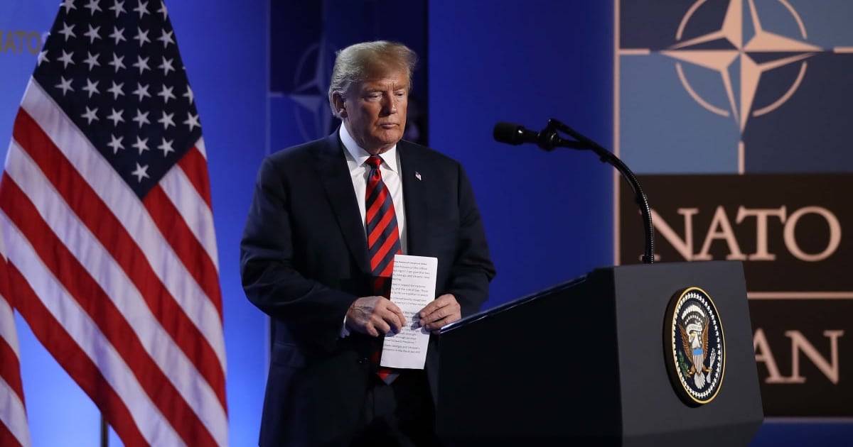A leaked document showed that President Donald Trump's administration had asked NATO members to demonstrate loyalty to him to retain US protection (Getty Images)