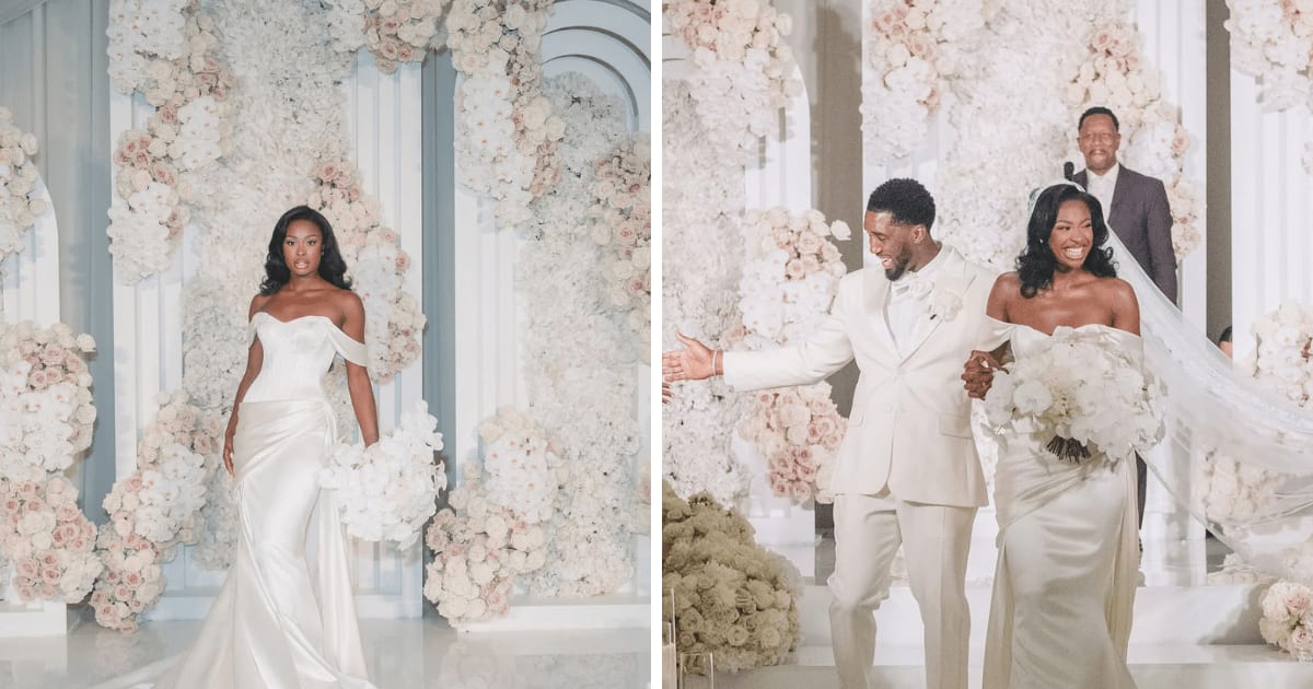 Coco Jones and Donovan Mitchell exchanged vows in an intimate ceremony on August 1 (@cocojones/Instagram)