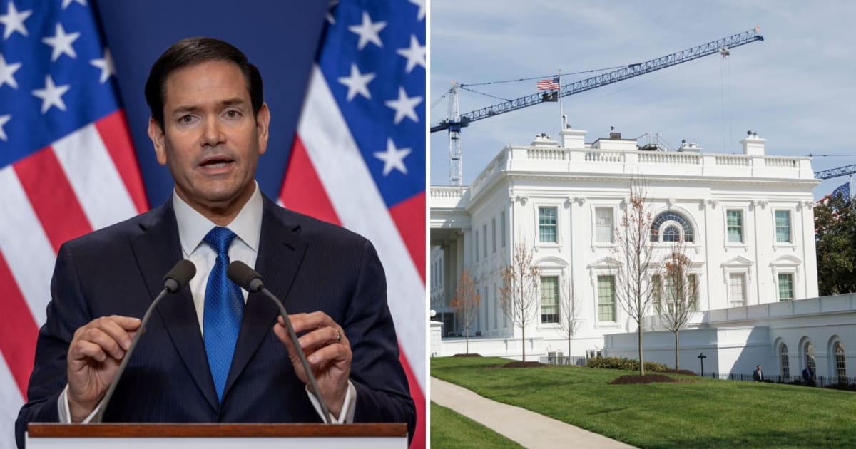 Marco Rubio's plea came as the Trump administration asked the Supreme Court on Friday, August 14, to permit the ballroom construction to continue while it appeals a lower court’s order to halt the work (Getty Images)