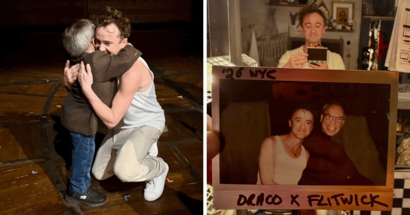 Tom Felton gets emotional as 'Harry Potter' costar Warwick Davis watches his Broadway performance