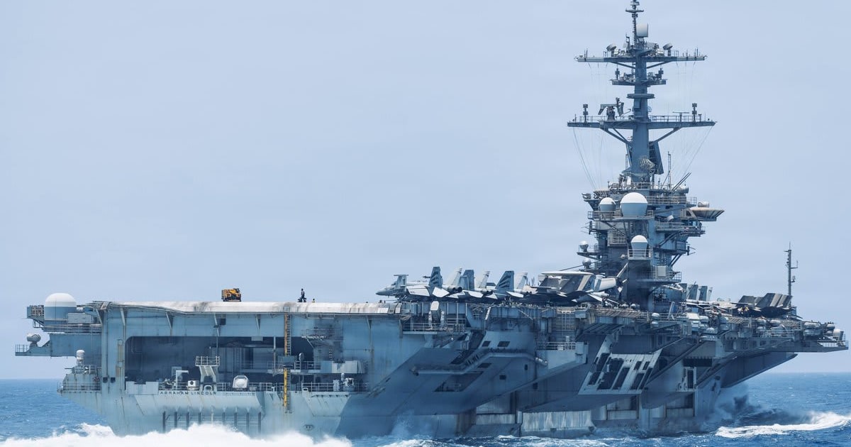 A USS Abraham Lincoln sailor’s wife has spoken out after Donald Trump and Pete Hegseth rejected reports about conditions aboard the ship (CENTCOM/X)