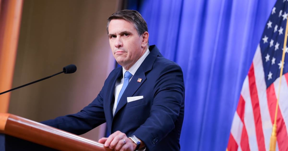 After taking the oath at the Oval Office, Blanche went back to the Justice Department headquarters, and 'people who work in the building are summoned out of their offices to stand there and clap for him.'  (Getty Images)
