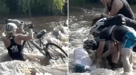 Chilling video shows Arizona cyclist sucked into flooded tunnel, then comes a miracle