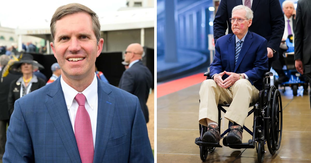 Andy Beshear made the remarks Sunday on ‘Face the Nation’, renewing pressure on the longtime Kentucky Senator (Getty Images)