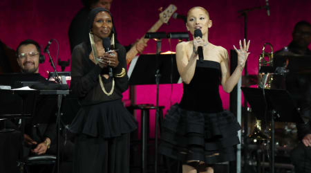 Viral video shows Ariana Grande's emotional onstage reunion with 'Wicked' co-star Cynthia Erivo