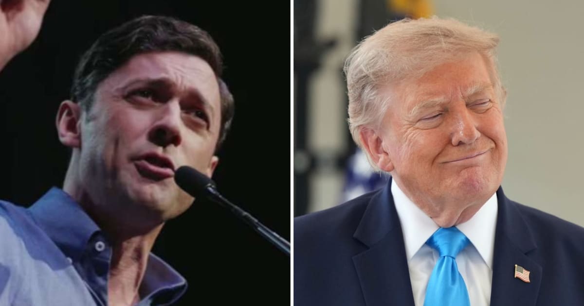 Senator Jon Ossoff praised USS Abraham Lincoln sailors for their record deployment and criticized Donald Trump’s leadership (Getty Images)