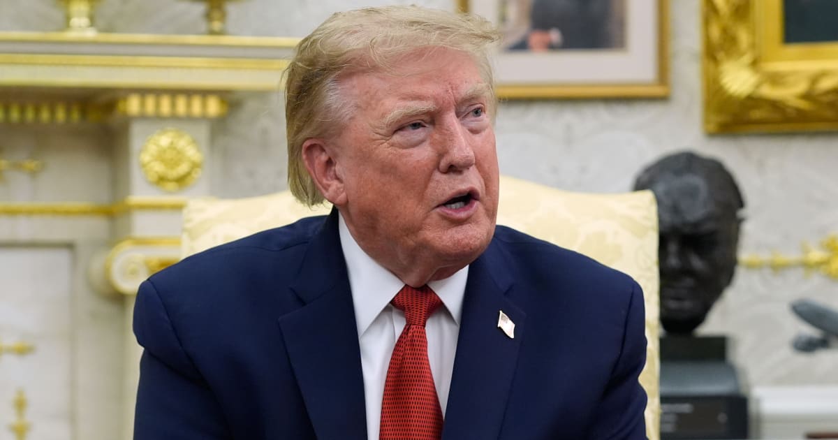 A viral claim alleged Donald Trump threatened ABC and NBC with 2027 license non-renewals unless they made major news division changes (AP Photo/Manuel Balce Ceneta)