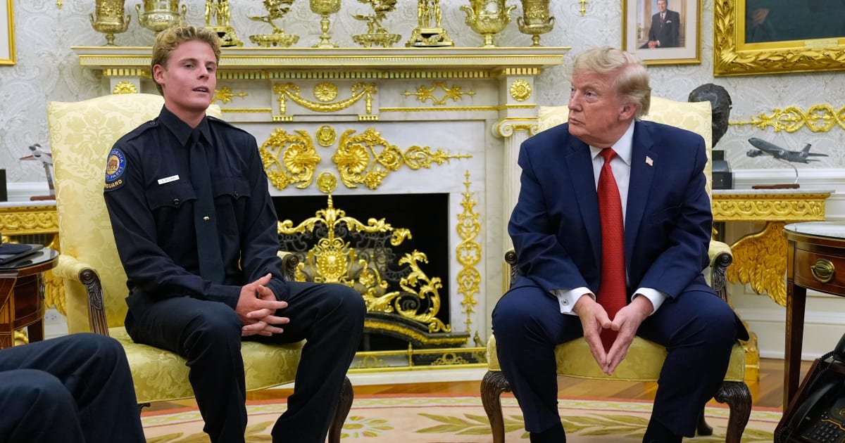 Ryder Williams said he hopes to become a firefighter and attend paramedic school, while Donald Trump offered him a recommendation (AP Photo/Manuel Balce Ceneta)