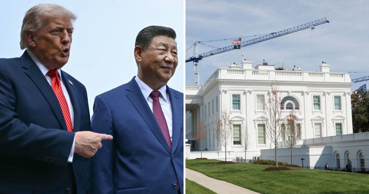 President Donald Trump pointed to Xi Jinping's upcoming visit as he argued that a larger White House ballroom was needed for major diplomatic events (AP Photo, Getty Images)
