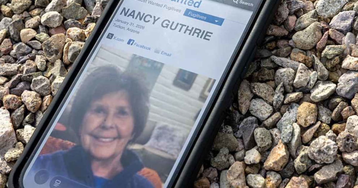 Nancy Guthrie was seen on the FBI website on a cellular phone in Tucson, Arizona, on February 10, 2026 (Getty Images)