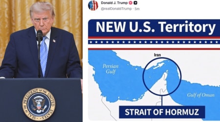 Trump claims Strait of Hormuz as 'new US territory' and Iran warns they will 'correct his delusions'