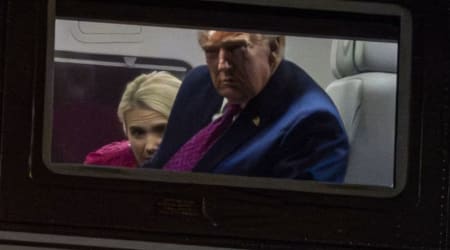 Fact Check: Does viral photo show Trump and Natalie Harp looking out of Marine One?