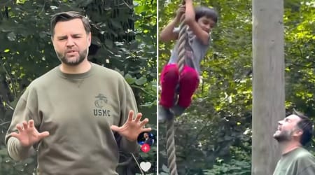 JD Vance takes on Marine Corps obstacle course with his son in playful video