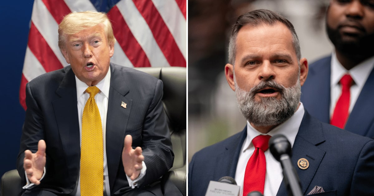 President Donald Trump once called Cory Mills an 'America First patriot' and gave him his 'complete and total endorsement for re-election' (AP Photo/Alex Brandon, David Dee Delgado/Getty Images)