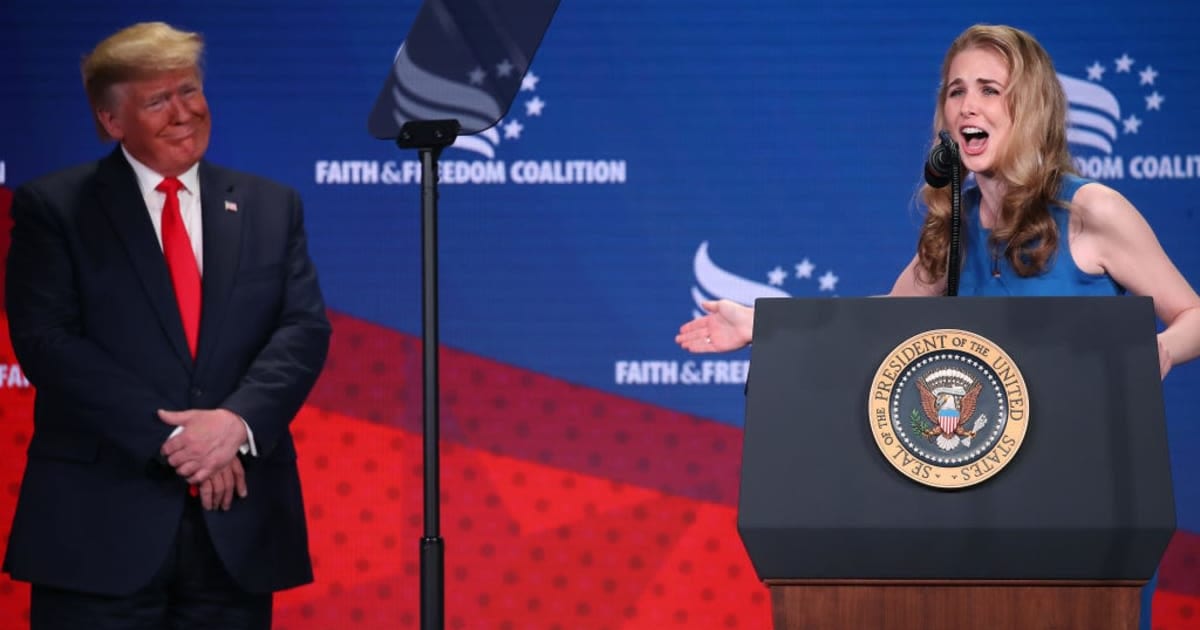 Natalie Harp faces scrutiny over her influence in Donald Trump’s inner circle, with Maggie Haberman saying she is in 'almost every single meeting' (Mark Wilson/Getty Images)