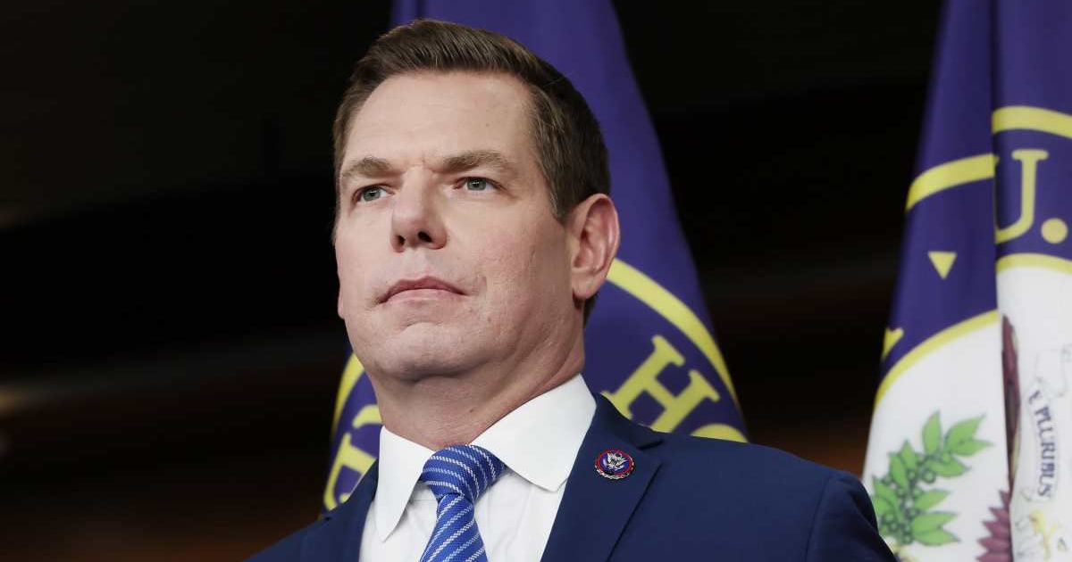 Eric Swalwell speaks at a news conference at the Capitol Building on September 08, 2025 in Washington, DC. (Getty Images)