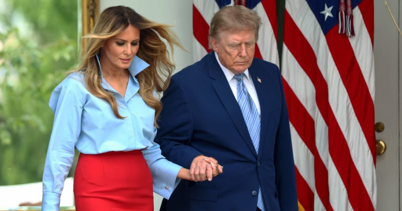 Melania Trump steals spotlight in bold Dior skirt and Michael Kors shirt at White House