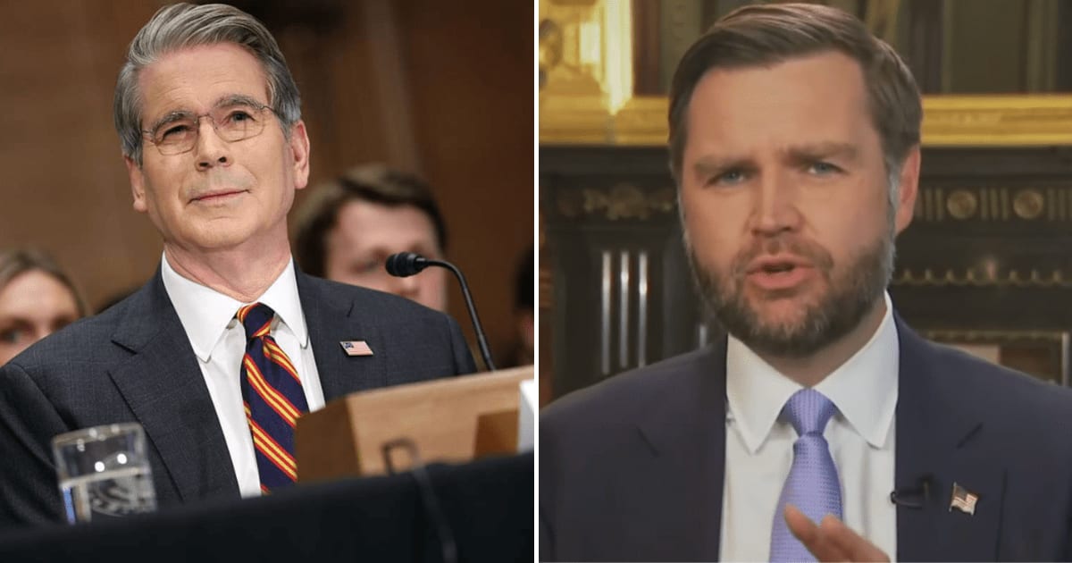 JD Vance credited Scott Bessent with developing a plan to improve the debt-to-growth outlook while acknowledging that the debt remains too high (Getty Images, Screengrab/Newsmax)
