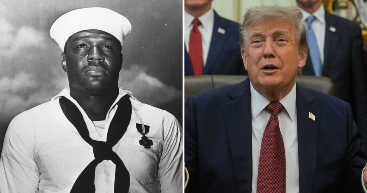 During President Donald Trump’s first term, the Navy announced that the Ford-class carrier would be called the USS Doris Miller (US National Archives and Records Administration, AP Photo)