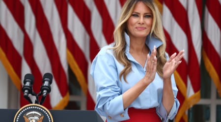 Melania's cufflinks hid the presidential seal in plain sight while Dior skirt stole the spotlight