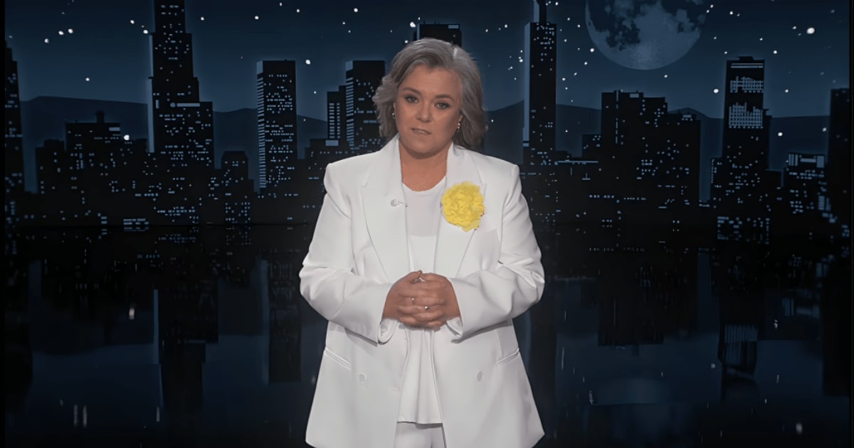 Rosie O'Donnell returned to the US and hosted 'Jimmy Kimmel Live!' during Kimmel's break, reigniting her feud with President Donald Trump (Screengrab/JimmyKimmelLive)