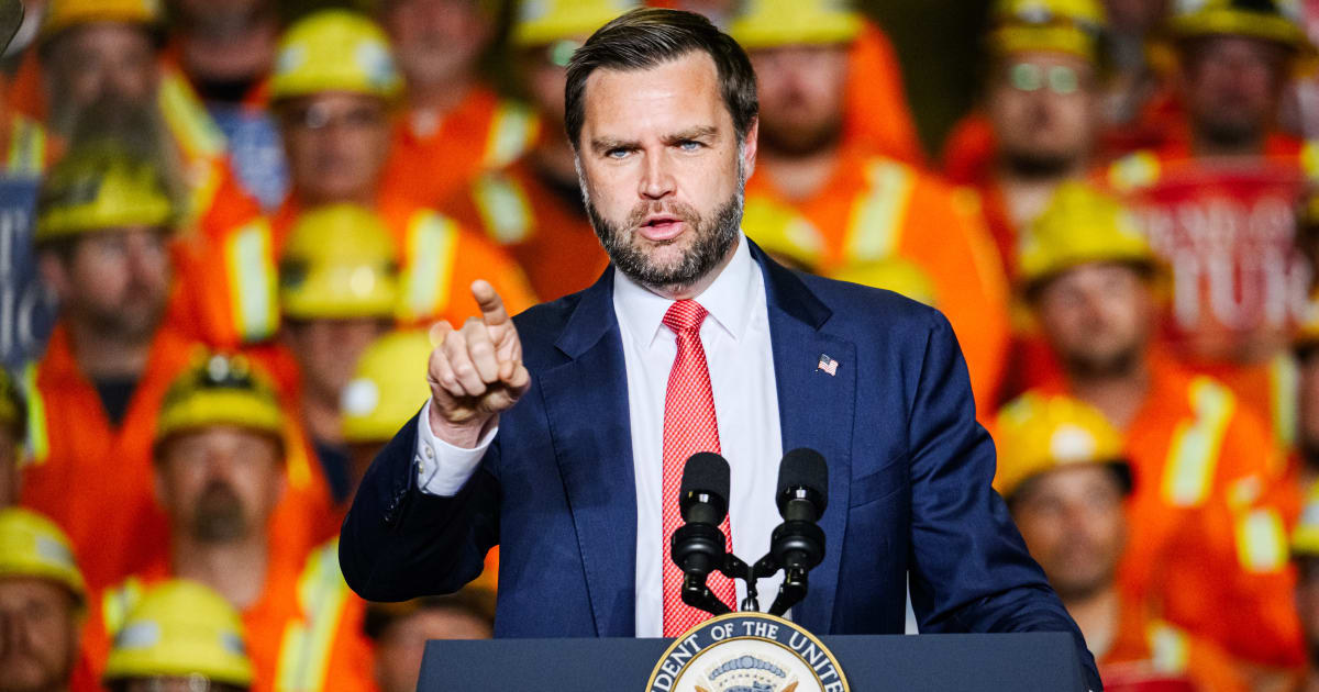 Vice President JD Vance speaks at the Cleveland Cliffs Middletown Works, Friday, August 21, 2026, in Middletown, Ohio (AP Photo/Jon Cherry)