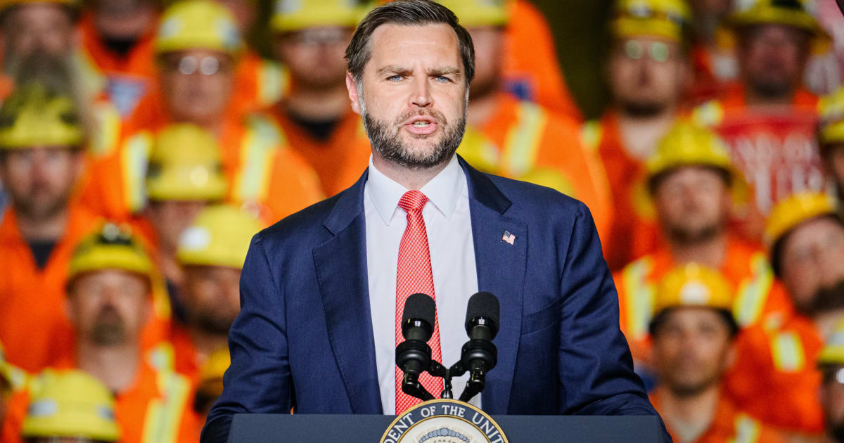 Vice President JD Vance speaks at the Cleveland Cliffs Middletown Works, Friday, August 21, 2026, in Middletown, Ohio (AP Photo/Jon Cherry)