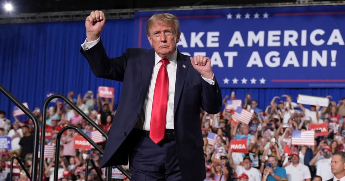 Donald Trump touted his support among gay voters during a rally in Myrtle Beach, South Carolina, on Friday, August 21 (AP Photo)