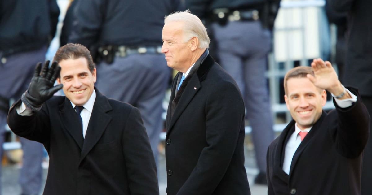 A viral social media post claimed that former President Joe Biden once left his wife and son aboard Air Force Two while fleeing a 'credible threat' in a small Coast Guard aircraft (Getty Images)