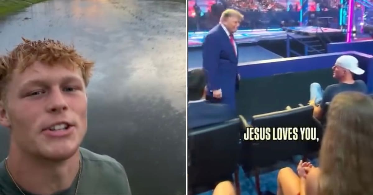 During the August 2026 Patriot Games in Geneva, Ohio, Texas participant RT Dukes III went viral on social media after sharing a video of himself directly telling President Donald Trump, 'Jesus loves you, Mr President' (@rtdukesiii/Instagram)
