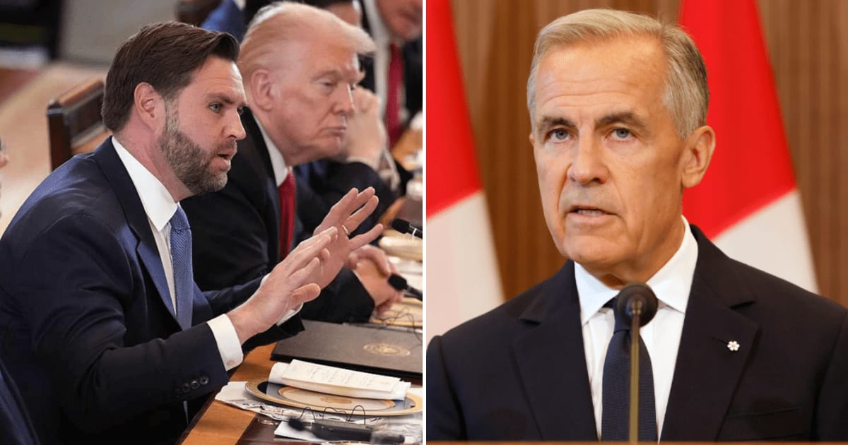 Vice President JD Vance reportedly made the comments about Canadian Prime Minister Mark Carney at a private New York fundraiser (Getty Images, AP Photos)